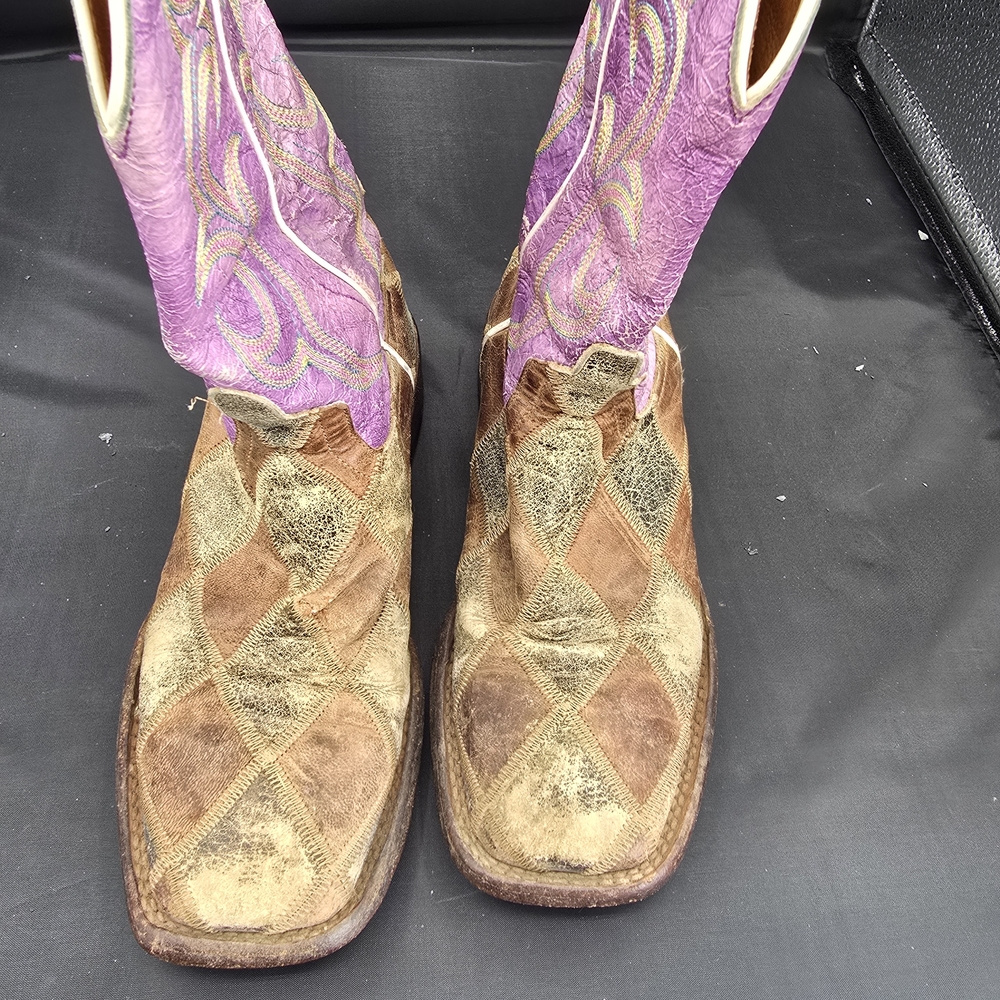 HP Women's Purple‎ and Brown Heeled Boots